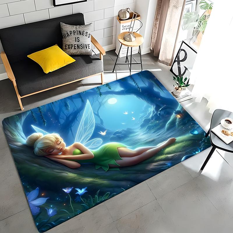 1PC Tinker Bell Theme Rug for Bedroom Fluffy Square Floor Carpets Living Room Home Decor Rugs Soft Velvet Mat Area Rug Potdemiel
