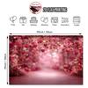 2D Enchanted Red Hanging Hearts Backdrop with Bokeh Lights