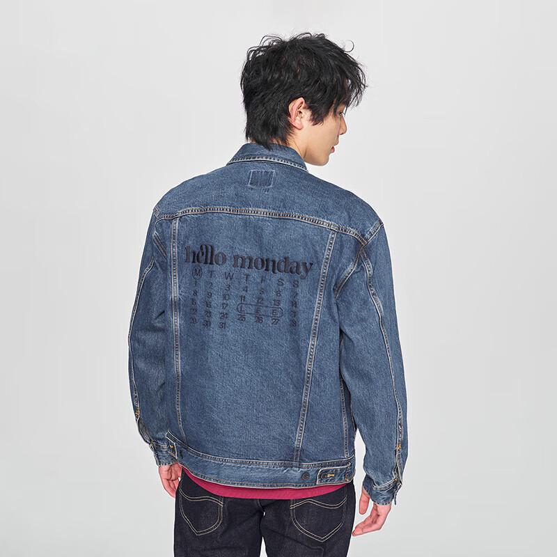 Lee Men's Calendar Pattern Embroidered Denim Jacket