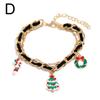 Christmas Reindeer Bracelet Santa Claus Bells Hat Gloves Xmas Tree Pendants Jewelry