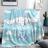 1PC Cinnamoroll Print Flannel Blanket, High Quality All Seasons, Home Decor, Warmth and Comfort, Perfect for Christmas Gifts