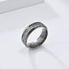 Retro Nordic Viking Text Titanium Steel Ring Niche Personality Tree of Life