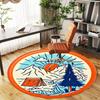 1pc Camping Mountain Round Chair mat office Area Rug - Non-Slip, Floor Mat for Office, Bedroom, Ideal home decor gift p0105049