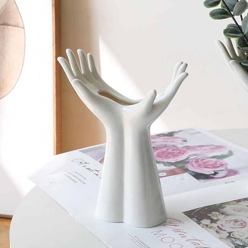 White Ceramic Face Vase, Female Form Head Half Body Bust Vases Boho Feminist Minimalism Decorative Modern Nordic Style Flower Vase for Home Living