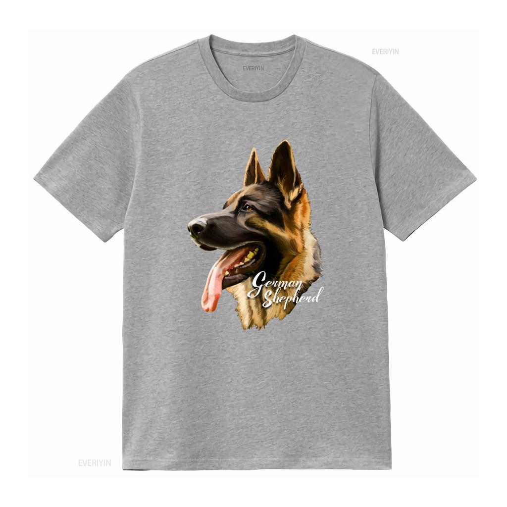 German Shepherd Sharp Dog T Shirt Dogs s Black vintage Washed Top For Everyday Wear fashion Versatile Stretched Breathable