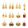 Ancient Gold Cloisonné Ethnic Charm Spacer Beads Pendant for DIY Bracelet Mala Accessories