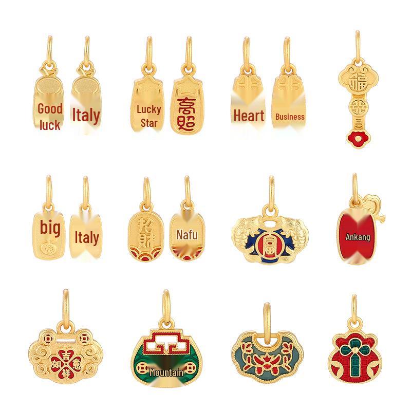 Ancient Gold Cloisonné Ethnic Charm Spacer Beads Pendant for DIY Bracelet Mala Accessories