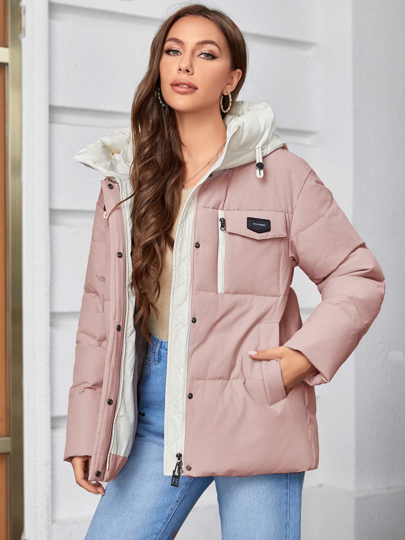 

Женская парка Cinemore 2023 года, новая модная женская короткая облегающая повседневная теплая куртка с капюшоном и воротником-стойкой 83682 S