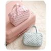 Polka Dot Cosmetic Bag Large Capacity Pu Waterproof Travel Toiletry Organizer Three-Layer Partition Travel Storage Bag