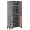 Buffet haut - Maison Exclusive Sonoma gris - Bois d'ingénierie - Pieds métal - 69,5x34x180 cm