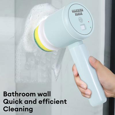 Multifunktionale elektrische Reinigungsbürste für Küche, Bad und Toilette, kabelloser Hand-Power-Schrubber mit austauschbaren Bürsten