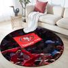 SF 49ers Muster runder Teppich, Teppich für Wohnzimmer Schlafzimmer Spielzimmer, Rutschfeste Bodenmatte, Feiertagsgeschenke und Geburtstagsgeschenke.