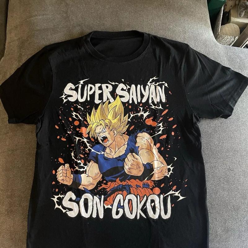 Dragon Ball Z Monkey King Super Saiyan T-Shirt Black Summer New Retro Fashion Men's and Women's Streetwear