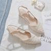Pointed Toe Fashion Women'S High Heels, Button Ankle Design Slip-On Women'S High Heels, Women Shoes