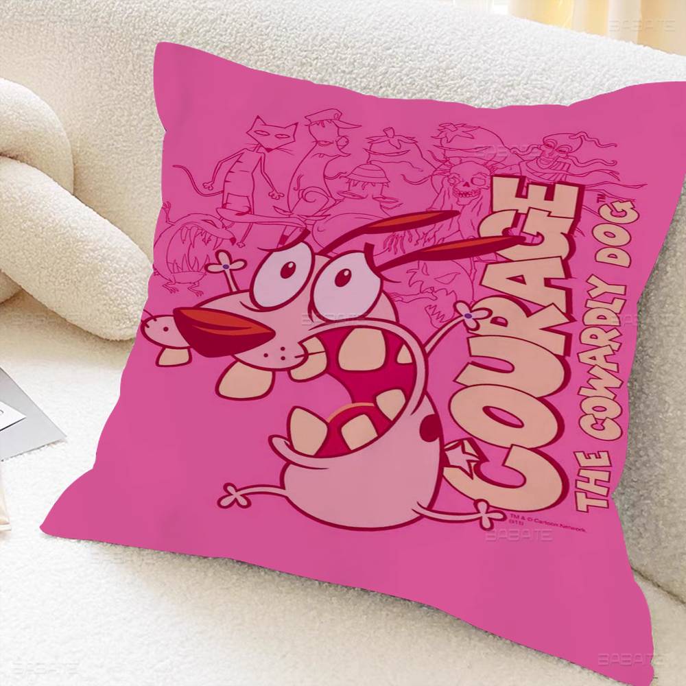 

Courage The C-Cowardly D-Dog Pillow Case Cushion Cover Car Throw Pillow Case For Sofa Car Christmas Gift 40x40cm 45x45cm 16x16Inch