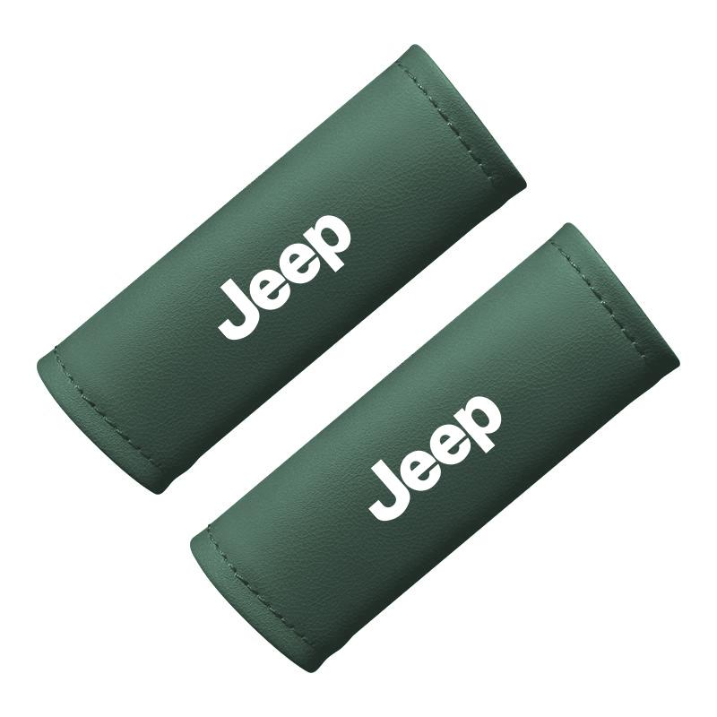 zcfn1 2Pcs Leather Car Door Armrest Cover Roof Handle Covering For Jeep Grand Cherokee Wrangler JK Gladiator Compass Renegade Wagoneer