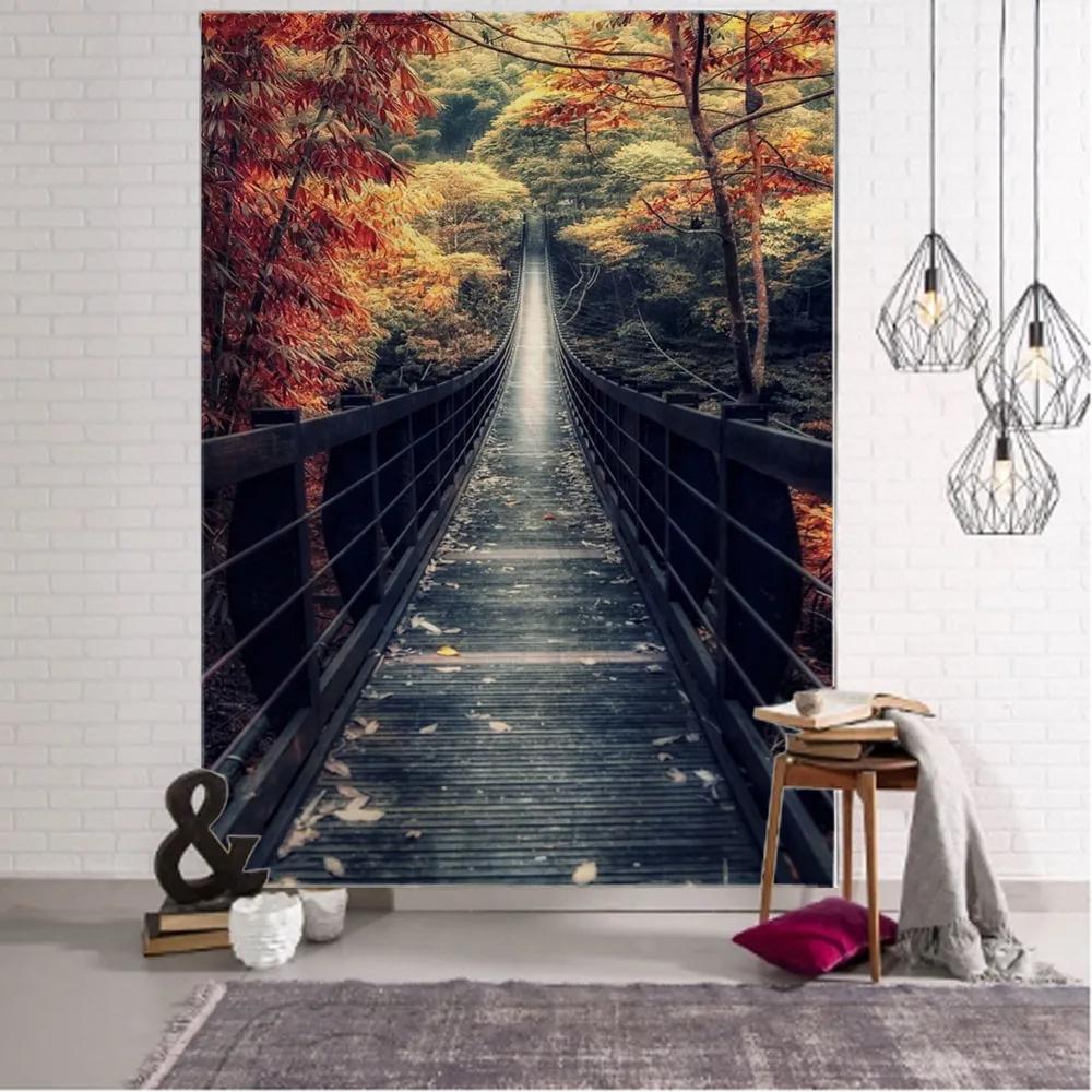Tapestry Art Deco Blanket Curtain Hanging Home Bedroom Living Room Decoration Train Track and Road Wall