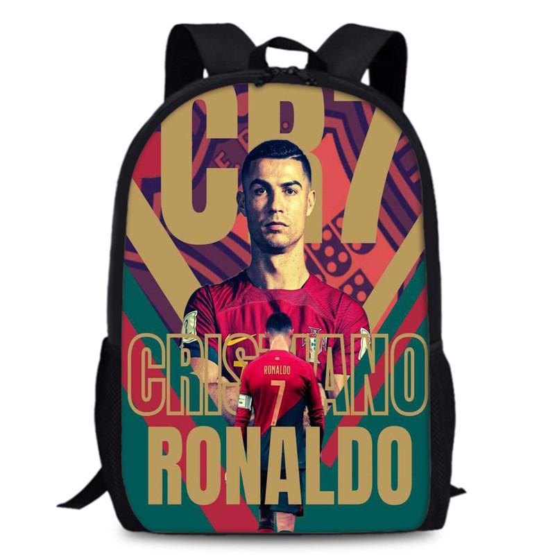 15in Ronaldo Cristiano Oxford Backpack Large Capacity School Bag Sports Travel