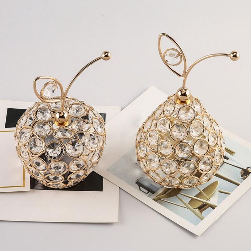 Crystals Fruit Statues Natural 3D Statues Decorations Fruit Shape Polished Smooth Collection for Bedroom Home Bar Desk