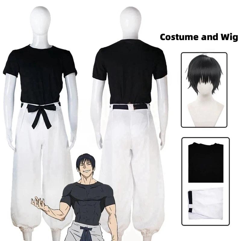 Anime Jujutsu Kaisen Seizoen 2 Toji Fushiguro Cosplay Kostuum Pruik Uniform Sorcerer Killer Halloween Kostuum voor Vrouwen Mannen XXL