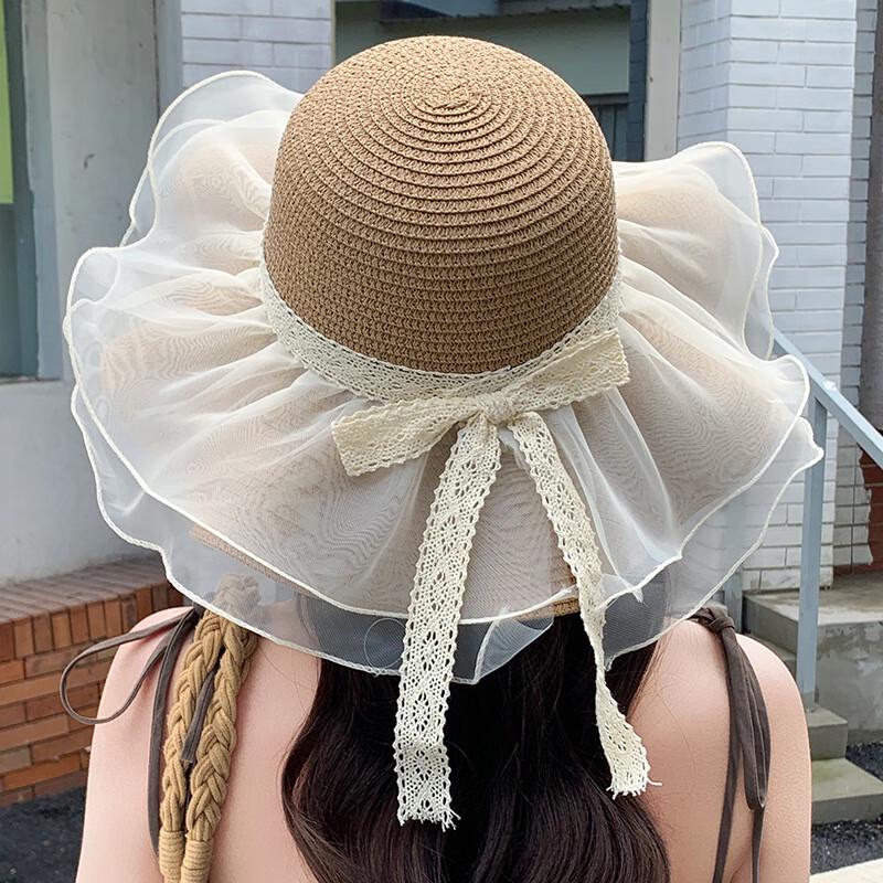 

Женская соломенная пляжная шляпа с бантом