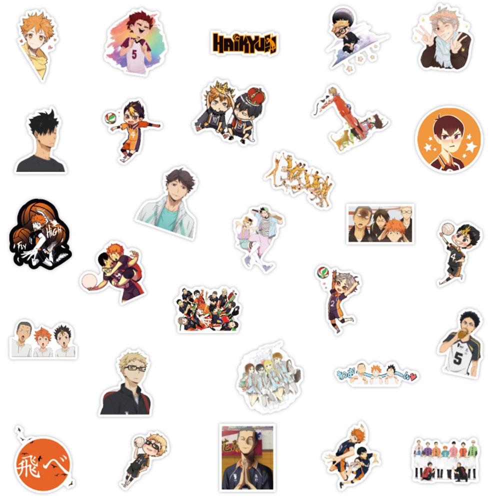 buy 50pcs volleyball japan cartoon anime stickers haikyuu pack laptop skateboard graffiti sticker journal kids decals phone at affordable prices free shipping real reviews with photos joom