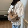 Casual Large-capacity Velvet Dumpling Bag Women's New Fashion Shoulder Bag Versatile Wide Shoulder Strap Messenger Bag