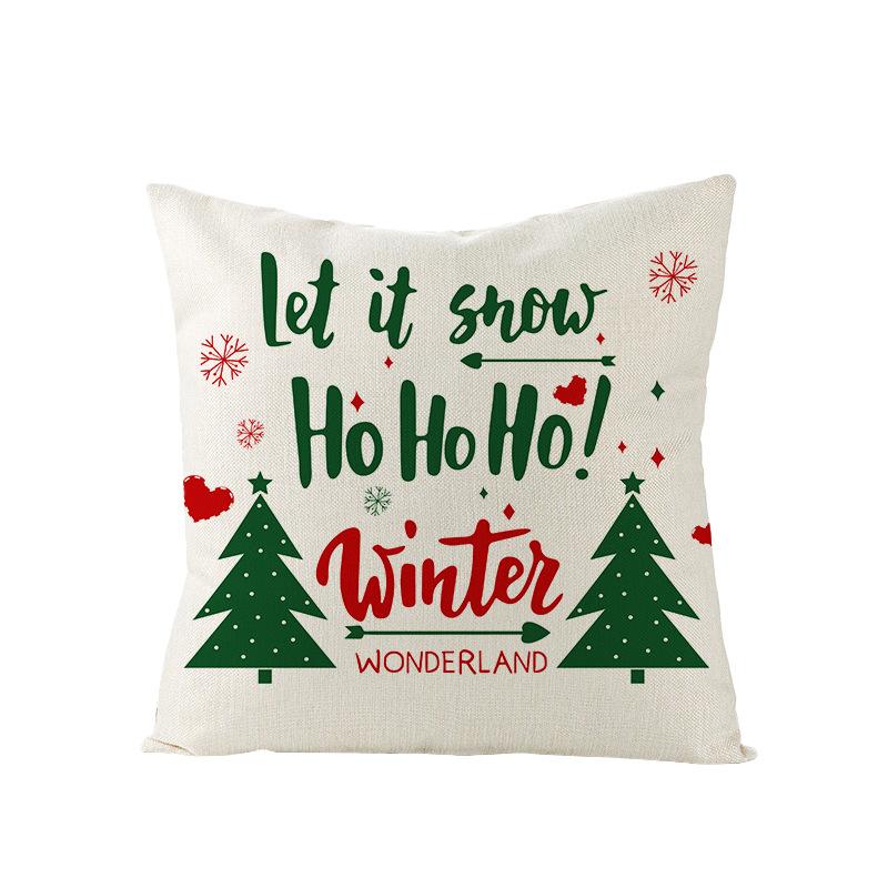 Christmas Pillow Cover for Home Holiday Sofa Bedside Decoration Linen Pillow Cushion Cover