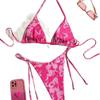 Europäischer & Amerikanischer Print Sexy Dreiteiliger Bikini Badeanzug für Damen