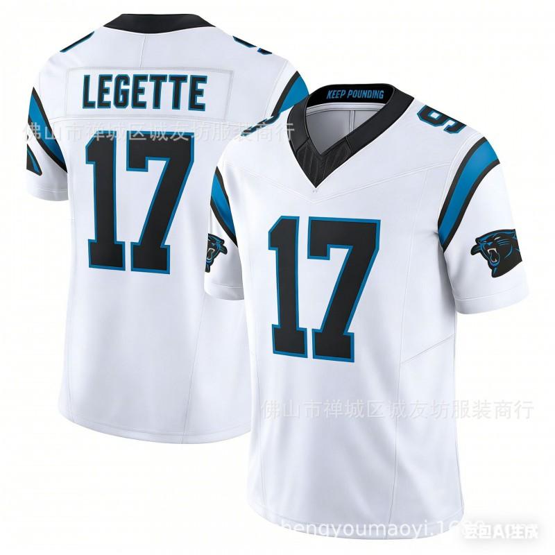 Mens 3rd Gen Football Jersey Panthers 17 Blue Sports Shirt Adult Team Uniform