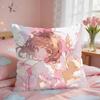 Anime CCardcaptor SSakura Pink Cushion Cover Square Short Plush Pillow Case Living Room Sofa Home Decor Funda X
