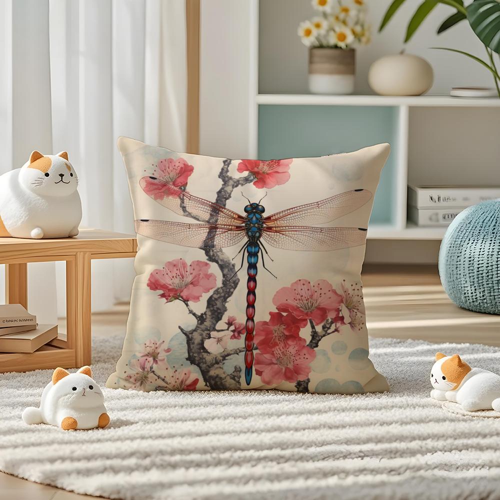 Vintage Floral Pillow Case Silky Elegant Comfort Sofa Bed Invisible Zipper