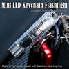 2PCS Mini Flashlight USB-C Rechargeable LED Multi-function Waterproof Keychain Flashlight Portable Waterproof Magnetic Warning Camping Torch Light