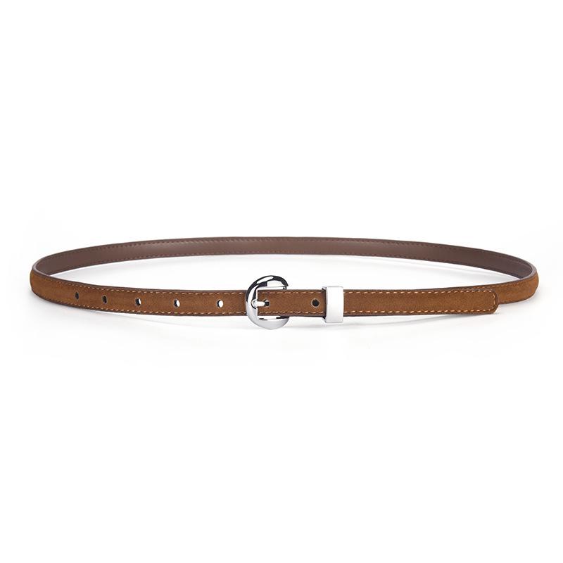 Korean Style Faux Suede Women s Thin Belt for Dresses 105*1.4 верблюд