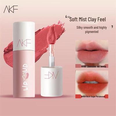 AKF Lip Mud Soft Mist Matte Lip Makeup - Student-Friendly, Niche Brand In Shade M07.
