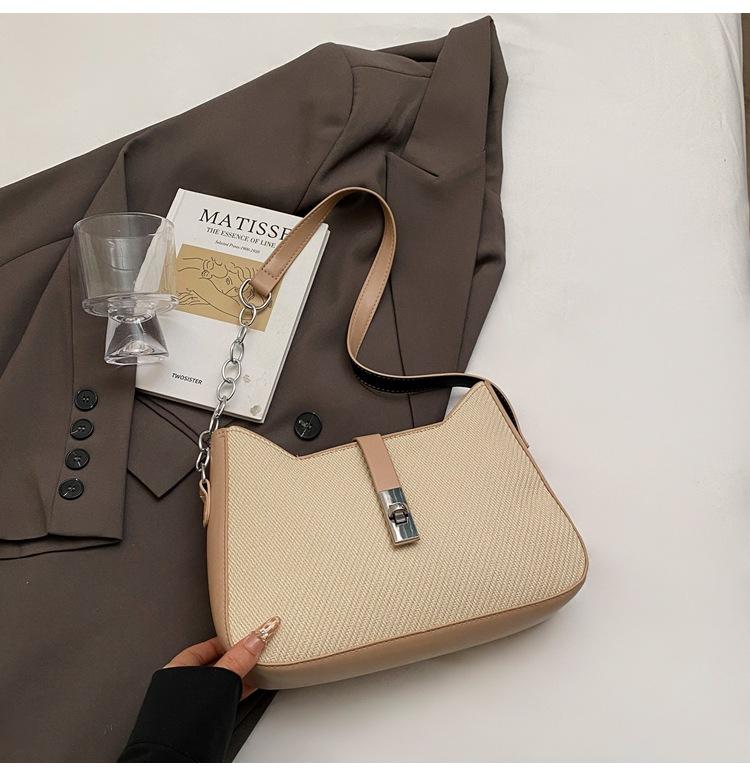 Premium bag 2025 new trendy women's bag spring and summer simple and versatile commuter shoulder bag texture niche underarm bag