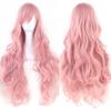 80cm Synthetisches Haar Lange Lockige Cosplay Perücke Schwarz Rosa Rot Grün Perücken Party Haarteile Kopfbedeckung Halloween Kostüm Perücken