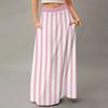Women's Casual Leisure Foldable Striped Plaid Print High Waist With Pocket Draped  Relaxed Long Maxi Skirt