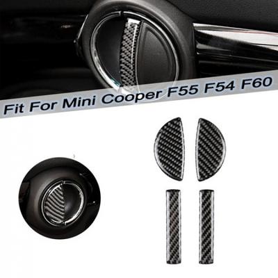 Auto 4X Interior Carbon Fiber Door Handle Cover Trim for Mini Cooper F55 F54 F60