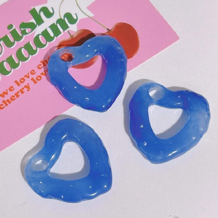 Irregular Colored Heart Beads Hollow Heart-Shaped Pendant DIY Resin Accessories