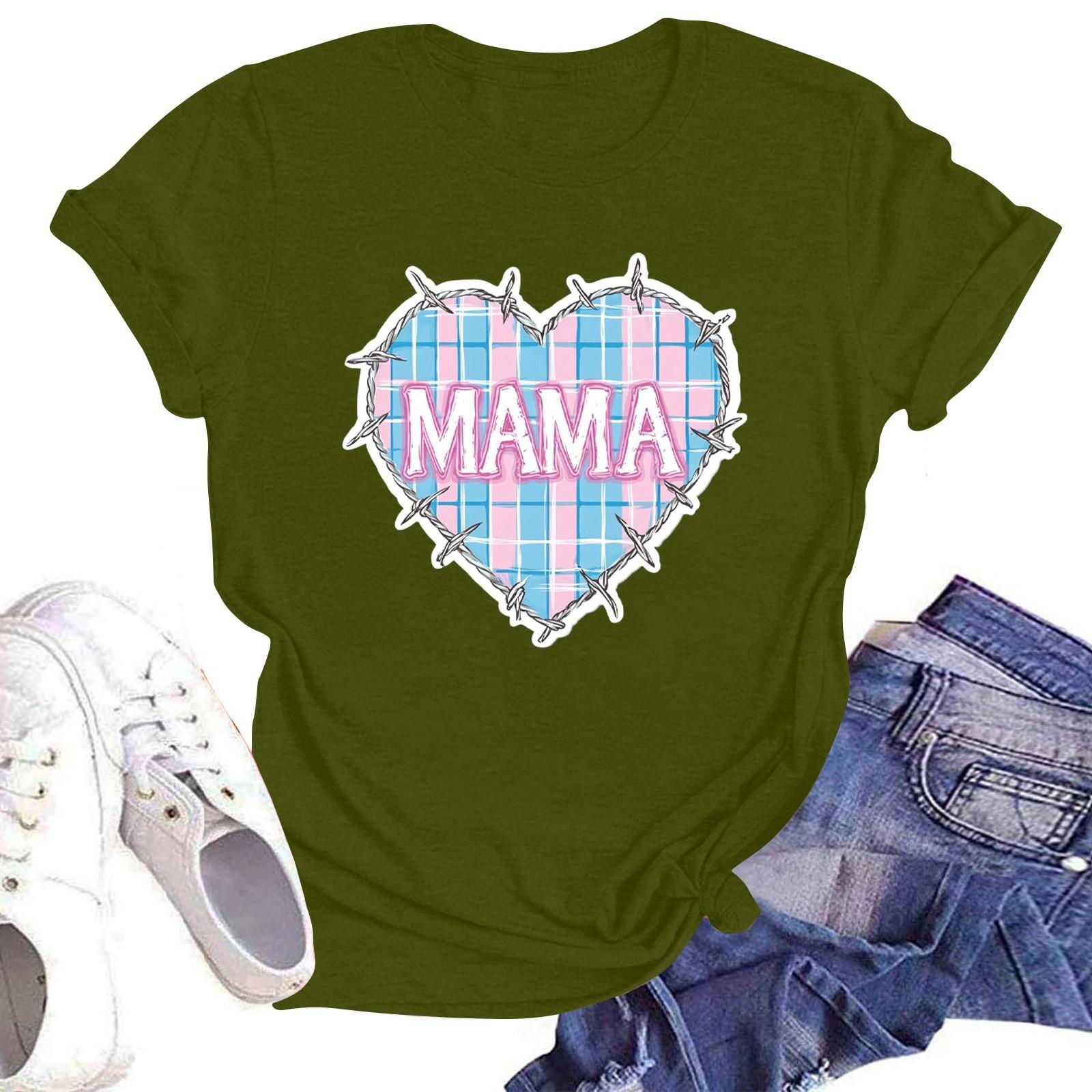 

Женская повседневная футболка с круглым вырезом и короткими рукавами с принтом L армия зеленый