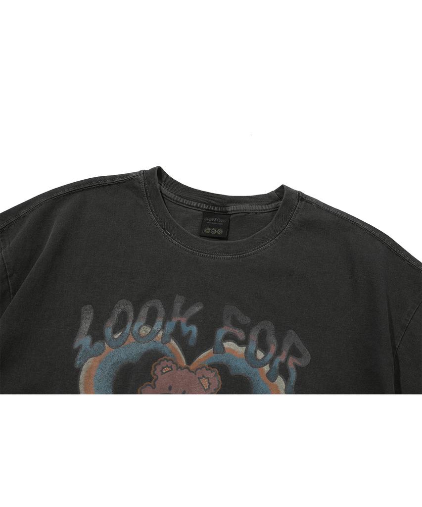 CPGN STUDIO Funtime Teddy Pigment Short Sleeve T-Shirt Smoke Black
