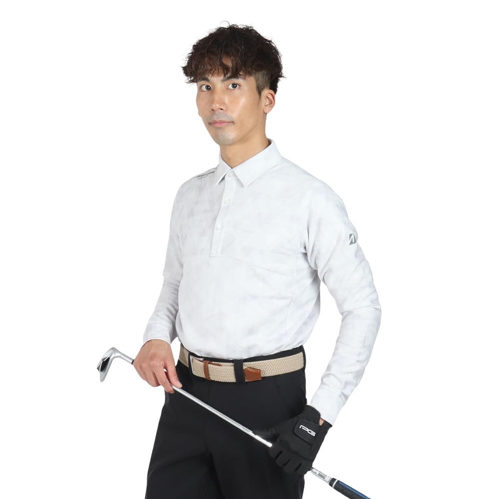 Bridgestone Golf Retro Long Sleeve Collared Shirt DGM30F Men's White