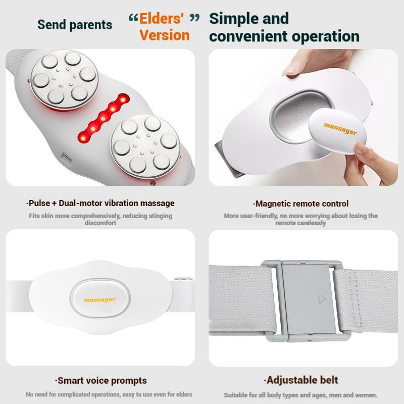 Multifunctional Waist and Abdomen Hot Compress Pulse Massage Belt Vibration Lumbar Spine Massager