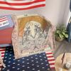 Vintage Tarotkarte „Die Liebenden“ Skelett-Design Flanell-Kuscheldecke, 100% Polyester Gestrickt Weich Gemütlich Warm Kunst-Decke