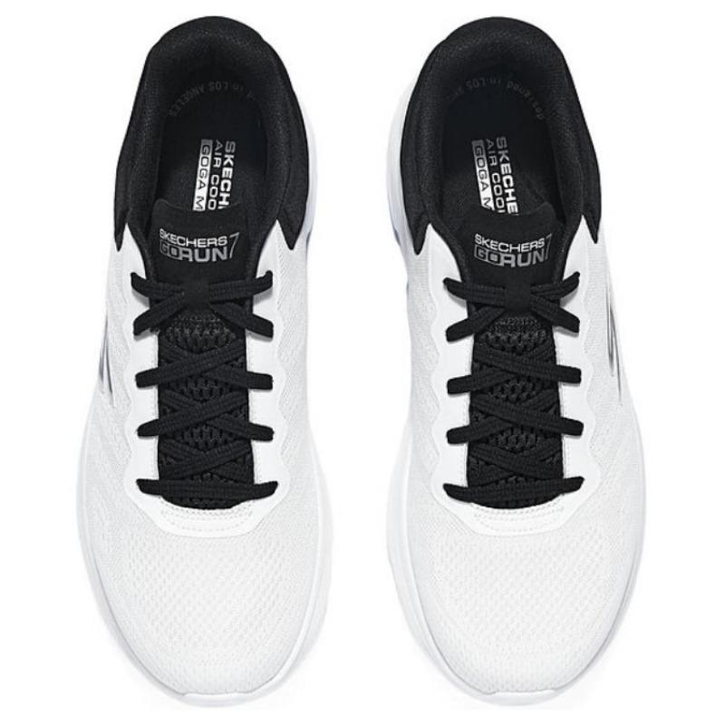 Skechers Men Slip-On Comfort Low Running Shoes White Black 220641-WBK
