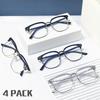 4 Piece Set of Classic Retro Casual Glasses Suitable for Both Men and Women To Wear High-definition Anti Blue Light Glasses