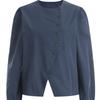 Shop   Women No Collar Asymmetrical Button Line Simple Shirring Blouse Ivory Egg