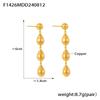 18k Gold-Plated Geometric Tassel Earrings for Women - Light Luxury, Versatile Design, Copper
