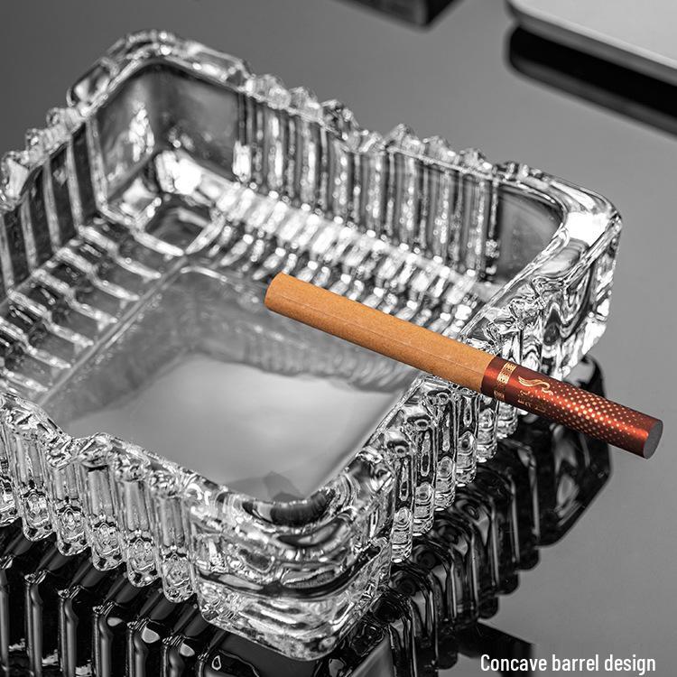 Crystal Glass Ashtray: Elegant, Fly-Repellent Design for Home or Office